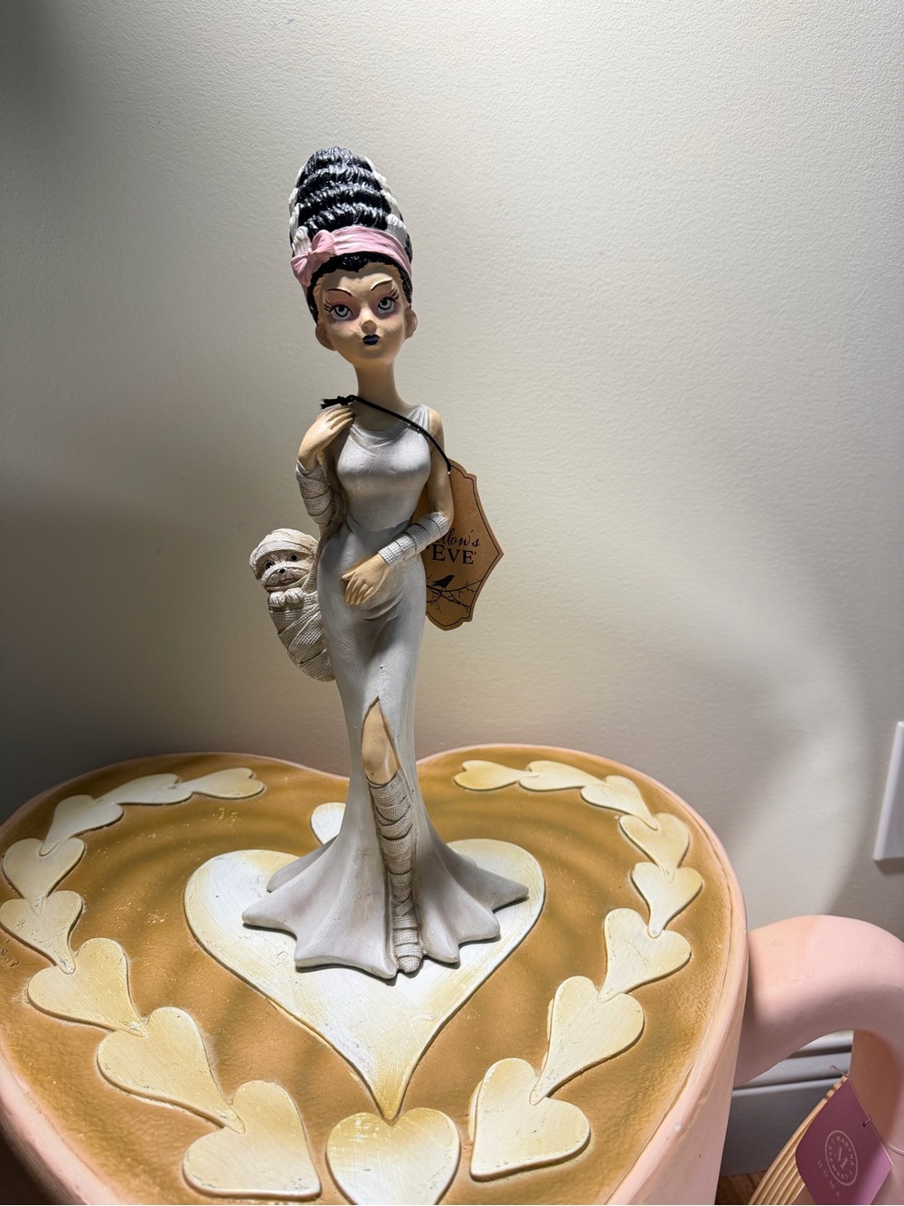 Hallow’s Eve Bride of Frankenstein with Mummy Dog Halloween Figurine